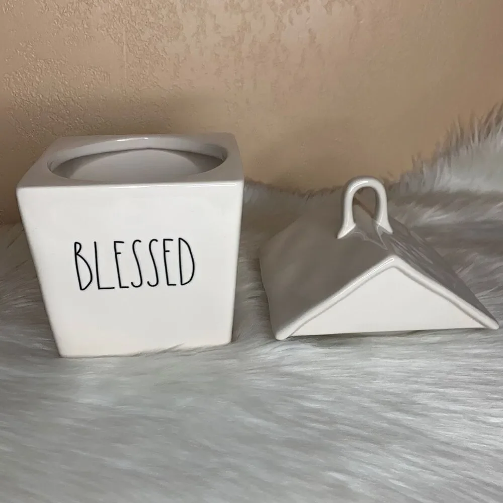 Rae Dunn BLESSED House Cookie Jar Canister